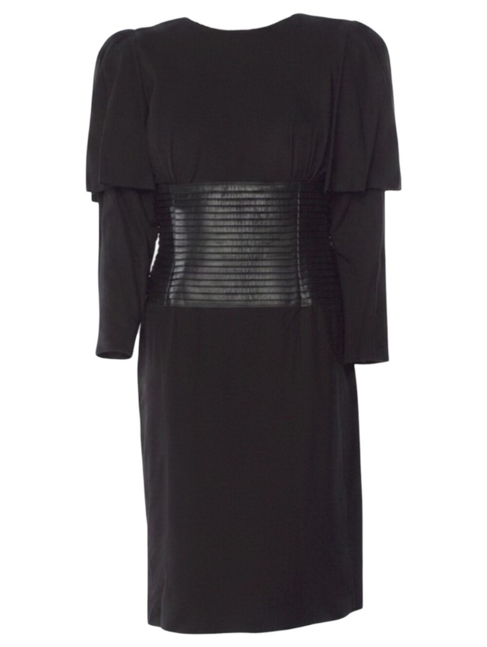 Vintage Erez 1980's Backless Suede Dress With Ribbed Leather Waistline - Size 8